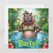 St. Patrick’s Tropical Pool Party Invitation  Einladung (Vorne/Hinten)