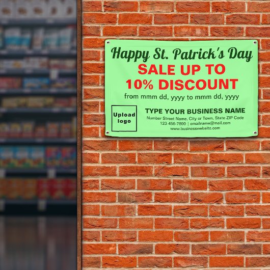 St. Patrick Sale on Light Green Rectangle Banner