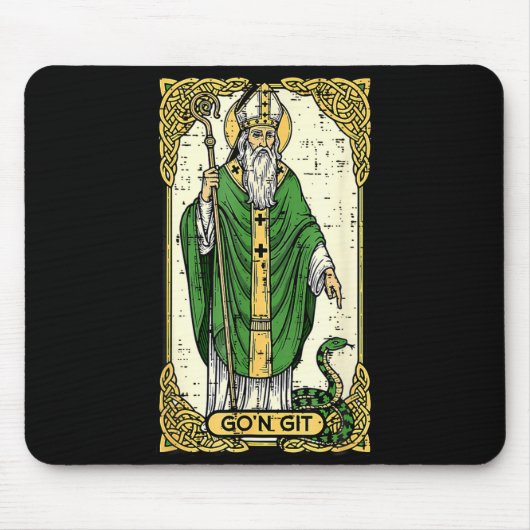 St. Patrick Schlange wird Karte bekommen Sankt Pat Mousepad (Vorne)