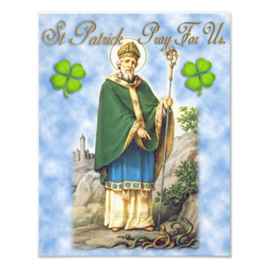 St Patrick, Schutzheilige von Irland.Bete für uns. Fotodruck (Vorne)