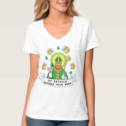 St. Patrick segnet Ihr Bier T-Shirt (Vorderseite)