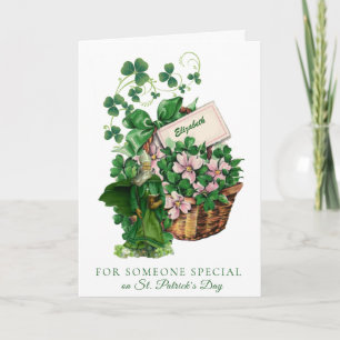 St. Patrick Shamrock-Korb religiöser Segen Karte