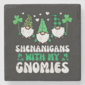 St Patrick Shenanigans Mit Gnomies Gnome Steinuntersetzer (Vorderseite)