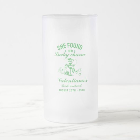 St. Patrick sie fand ihren Glücksbringer  Junggese Mattglas Bierglas (Mittel)