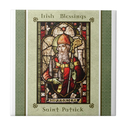 St. Patrick | St. Patrick's Day Art Tile Fliese (Vorderseite)