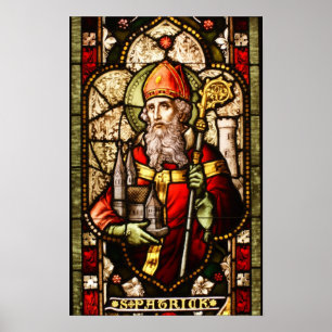 St. Patrick Stains Glas Art Deco Poster
