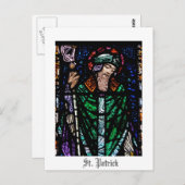 St. Patrick Stains Glass Postkarte (Vorne/Hinten)