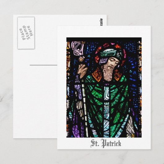 St. Patrick Stains Glass Postkarte (Vorne/Hinten)