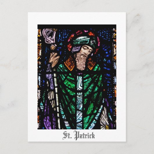 St. Patrick Stains Glass Postkarte (Vorderseite)
