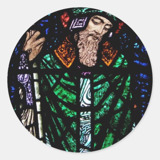 St. Patrick Stains Glass Runder Aufkleber (Vorderseite)