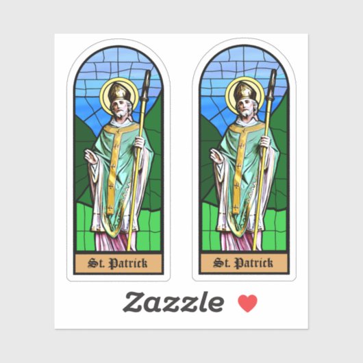 St. Patrick Statue Custom-Cut Vinyl Sticker (Blatt)