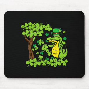 St. Patrick Tag Alligator Shamrock St. Pattys Männ Mousepad