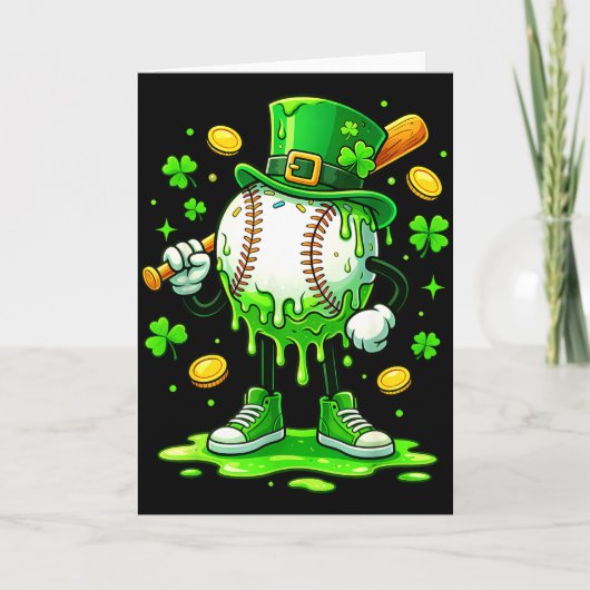 St. Patrick Tag Baseball Drip Eiscreme Baseball  Karte (Vorderseite)
