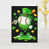 St. Patrick Tag Baseball Drip Eiscreme Baseball  Karte (Gelbe Blume)