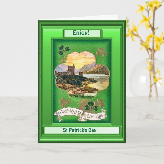 St Patrick Tag, Geschwätzschloss Karte (Gelbe Blume)