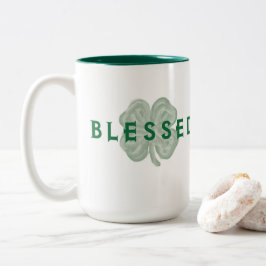 St Patrick Tag gesegnetes Kleeblatt Zweifarbige Tasse