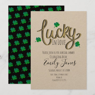 St Patrick Tag Glücklich Verliebt Gold Brautparty  Einladung