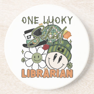 St. Patrick Tag Glückliche Bibliothekarin Getränkeuntersetzer