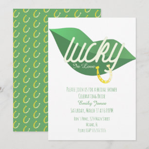 St. Patrick Tag Glückliche Brautparty Lippen Grün Einladung