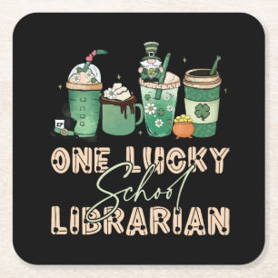 St. Patrick Tag Glücklicher Bibliothekar Rechteckiger Pappuntersetzer
