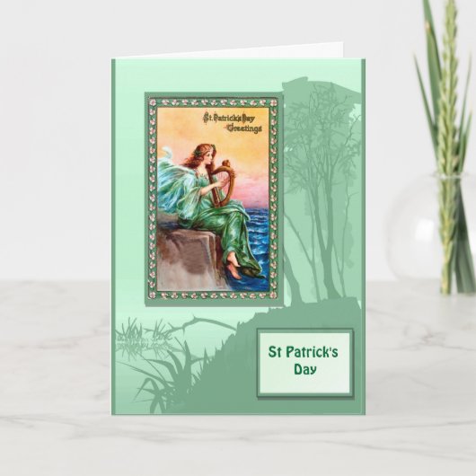St Patrick Tag, Harpist durch das Meer Karte (Vorderseite)