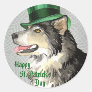 St Patrick Tag Malemute Runder Aufkleber