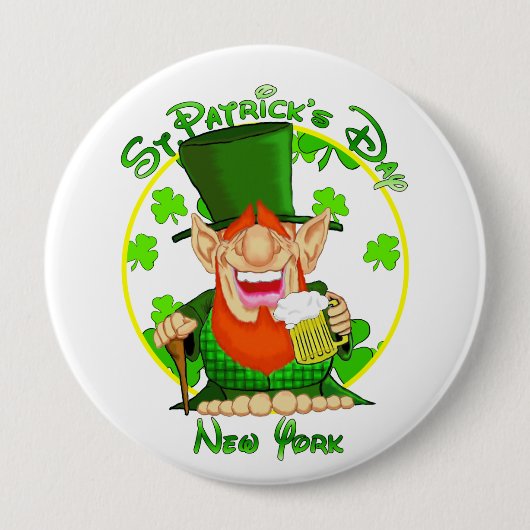 St Patrick Tag New York Button (Vorderseite)