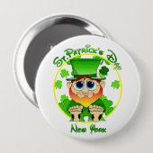 St Patrick Tag New York Button (Vorne & Hinten)