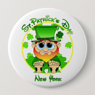 St Patrick Tag New York Button