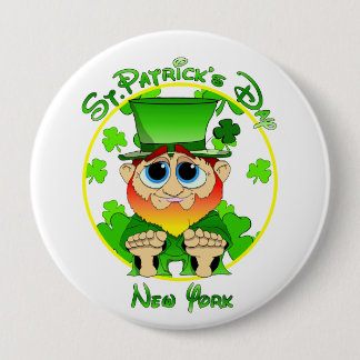 St Patrick Tag New York Button
