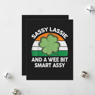 St. Patrick Tag Sassy Lassie Lustiger Shamrock Iri Feiertagskarte