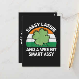 St. Patrick Tag Sassy Lassie Lustiger Shamrock Iri Postkarte