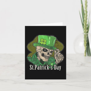 St. Patrick Tag Skelett Kleeblatt Lustig Sarkastis Karte