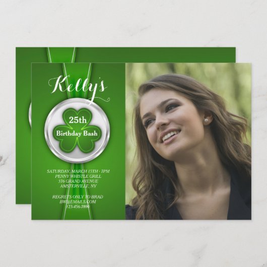 St Patrick Tagesband-Foto-Einladung Einladung (Vorne/Hinten)