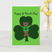 St Patrick Tagesbärn- und -Kleeblattkarte Karte (Gelbe Blume)