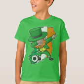 St Patrick Tagesbetupfende Kobold-Fußball-Iren T-Shirt (Vorderseite)