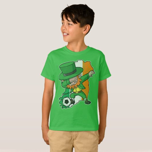 St Patrick Tagesbetupfende Kobold-Fußball-Iren T-Shirt (Vorne ganz)