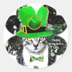 ST PATRICK TAGESCAT MIT KOBOLD-HUT-KLEE RUNDER AUFKLEBER