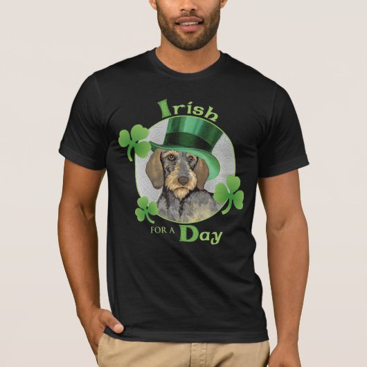 St Patrick TagesDrahthaar-Dackel T-Shirt (Vorderseite)
