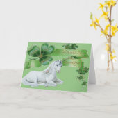 St Patrick TagesEinhorn Karte (Gelbe Blume)
