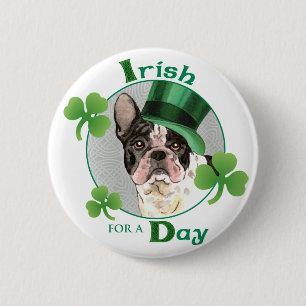 St Patrick Tagesfranzösische Bulldogge Button