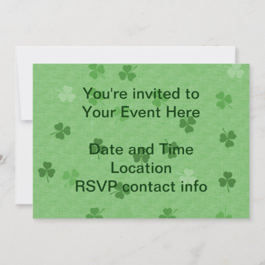 St Patrick Tagesfriedenszeichen Einladung (Rückseite)