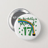 St Patrick Tagesgeburtstag Button (Vorne & Hinten)