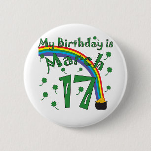 St Patrick Tagesgeburtstag Button