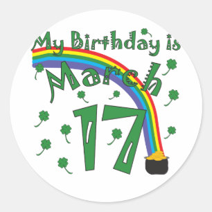 St Patrick Tagesgeburtstag Runder Aufkleber