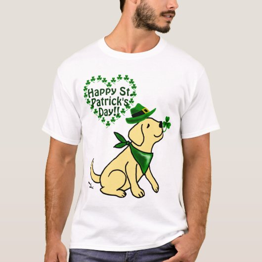 St Patrick Tagesgelb Labrador T-Shirt (Vorderseite)