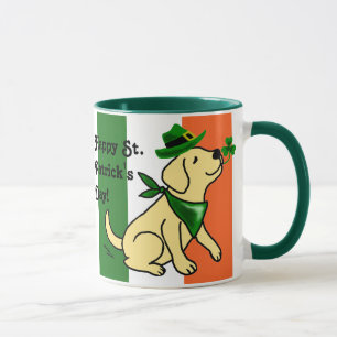 St Patrick Tagesgelb Labrador Tasse