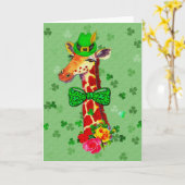 St Patrick Tagesgiraffe Karte (Gelbe Blume)