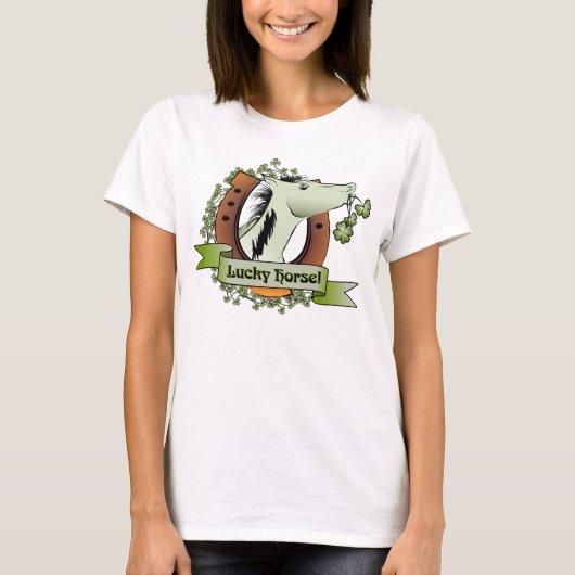 St Patrick Tagesglückliches Pferd T-Shirt (Vorderseite)