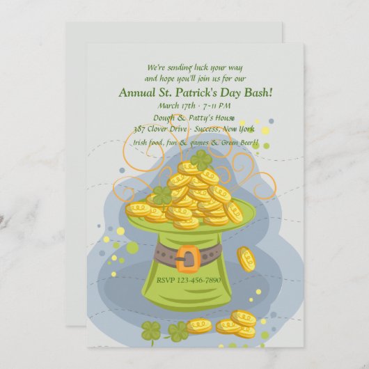 St Patrick Tagesgold Einladung (Vorne/Hinten)